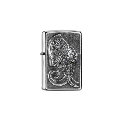 Zippo testa di elefante 3D cromato