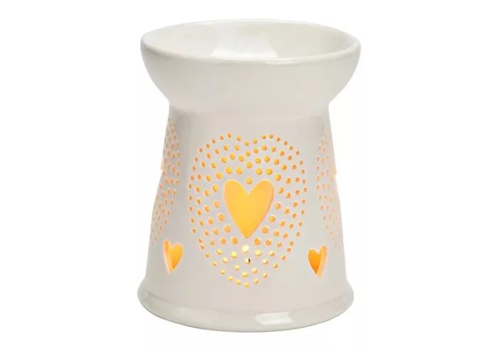 diffusore in ceramica bianca con cuore